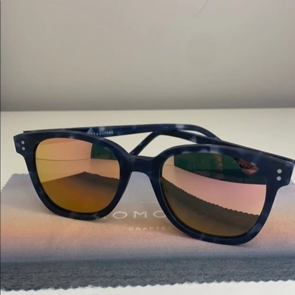 Komono Renee Sunglasses Matte Indigo Demi navy tortoise reflective